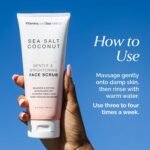 Gentle & Brightening Face Scrub with Sea Salt & Coconut – Exfoliates, Hydrates & Reduces Blemishes – Balancing Facial Cleanser for All Skin Types – 5.1 fl oz - Image 5
