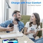 USB C Fast Charger Block,2Pack 60W 5-Port Multiport Charging Block,2 USB A & 3 USB C PD3.0 Power Adapter Charging Plug for iPhone 16/15/14/13/iPad Mini/Pro/AirPods 4/GalaxyS23(White) - Image 8