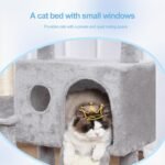 Hey-brother Cat Tree Tower with Removable Toys, Scratching Posts, MPJ008SW | 41.3 Inches Plush Cozy Condo with Platform, Hammock, Sisal Scratch Board and Ball for Indoor Cats, Light Gray - Image 5