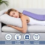 Electric Heating pad with 6 Heat Settings, Auto Shut Off, Dry Electric Heating for Back Neck Knee Arms Legs Shoulder Heat Pads for Christmas Birthday Father's Day Mother's Day (24"X12", Light Purple) - Image 4