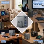 165W GaN Charging Station, 6-Port USB C & USB A Charger, Dark Gray | 165W GaN, 6-Port USB Charging Station, 3x40W USB-C + 3x15W USB-A, ABS+PC, Charge 6 Devices, Home Office Travel - Image 5