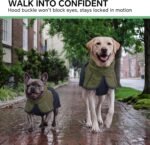 Luciphia Dog Raincoat, Adjustable Hooded Reflective Jacket with Pocket | Olive Navy XX-Large dog rain jacket with leash hole, buckle-on, non-stick fur. For daily walks. - Image 5