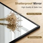 Bathroom Vanity Mirror for Over Sink, 30x20 Inch Matte Black Mirror | Shatterproof Tempered Glass, Anti-Rust Metal Frame, Rectangle Wall Mirrors for Bedroom, Living Room & Entryway - Image 4