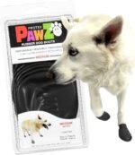 PawZ Rubber Dog Boots for Medium Paws - All-Weather Waterproof Dog Shoes, Anti-Slip Traction for Rain, Snow, Mud & Hot Pavement - Pull-On Dog Booties, Black - Medium (2.5" - 3") - Pack of 12 - Image 2