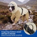 Nanaki Waterproof Dog Raincoat with Harness-Full Body Dog Raincoats Outdoor | For Rainy Days,Hiking Camping,Reflective Safety Strips,Full-Body Protection,Easy On/Off,Detachable&adjustable Hood,Breathable - Image 5