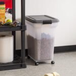 IRIS USA Dog Food Storage Container, Up to 54 lbs, Dark Gray, Made in USA | Includes 2-Cup Scoop & Wheels, Airtight Seal, BPA-Free, Bird Seed, Cat food, Cat Litter, Treats, Keeps Kibble Fresh - Image 4