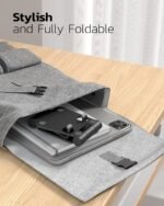 Nulaxy 2 Pack Aluminum Dual Folding Cell Phone Stand for Desk, Black&Silver | Height Angle Adjustable, Portable Phone Holder Fits 18mm Thick Case, Anti-Slip Base, Smartphone Desktop Essential Accessory - Image 6