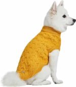 Blueberry Pet Classic Fuzzy Textured Knit Pullover Crew-Neck Dog Sweater in Mustard Yellow, Back Length 14", Pack of 1 Clothes for Dogs - Image 7