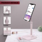 Doboli Cell Phone Stand, Valentine's Day Gifts for Teens Girls Boys Adults Women Men Mom Wife, Phone Stand for Desk, Phone Holder Stand Compatible with iPhone and All Mobile Phones Tablet, Pink - Image 5