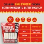 Canine Chews 8-9" Retriever Rolls for Large Dogs - Pack of 15 All-Natural Beef Hide Dog Chews for Aggressive Chewers - 3.7 lb. - Image 9