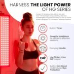 Hooga HG300 Red Light Therapy Panel, 660nm Red & 850nm Near-Infrared Light, 60 LEDs, Built-in Timer, Adjustable Stand for Home Wellness - Image 6