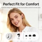 xinwld Adaptive Hybrid Active Noise Canceling 2026 Wireless Earbuds, 6 Mics ENC Clear Call Ear Buds, Hi-Res Audio Deep Bass Bluetooth 5.4 Headphones, 40H, LED, for Sports Running Gym Workout, Black - Image 8