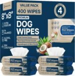 REFRESHIFY Dog Wipes for Paws and Butt - Coconut Scented (Pack of 400) - Pet Wipes for Dogs and Cats - Deodorizing Non Toxic Dog Wipes, +12 Additional Travel Wipes - Image 2