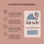 Kitsch XL Satin Bonnet for Sleeping - Haze Blue | Softer Than Silk Bonnet For Sleeping Women - Secure Fit, Adjustable & Prevents Breakage Hair Bonnet For Sleeping - Image 4