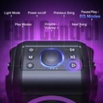 W-KING Party Bluetooth Speaker Boom Box, 180W Max Big Large Speaker | 105dB Loudest Wireless Outdoor Portable Speaker 4 Drivers with 2*4.04'' Subwoofer, 80W HD Huge Deep Bass, IPX5/24H/EQ/USB/TF - Image 10