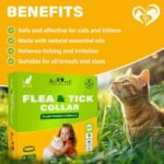Natural Flea & Tick Collar for Cats - 6 Months Control of Best Prevention & Safe Treatment - Anti Fleas and Ticks Essential Oil Repellent (1 Pack) - Image 5