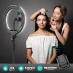 10" Ring Light with Stand 72'' Tall & Phone Holder,38 Color Modes Selfie Light with Tripod Stand,Stepless Dimmable/Speed LED Ring Light for iPhone & Android,YouTube, Makeup,TIK Tok - Image 5