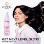 L'Oreal Paris Elvive Glycolic + Gloss High Shine Leave-In Hair Serum, Smooths Dull, Porous Hair Into High-Shine, Glossy Hair, 4.4 Fl Oz - Image 4