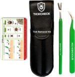 Premium Tick Remover Kit - Stainless Steel Tick Remover + Tweezers, Leather Case, and Free Pocket Tick Identification Card (1 Set) - Image 2