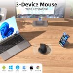 INFINMIND Ergonomic Wireless Bluetooth Mouse with 6 Programmable Buttons(Mac/Windows), Multi-Device, Flying Scroll & Side Wheel, 5 Level DPI, Rechargeable Silent Mice for Laptop, PC, Tablet, MacBook. - Image 5