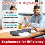 SINCHI 13" Commercial Laminator | 3–10 Mil, 4-Roller, 48s Warm-Up, 17s/Sheet, Heavy Duty No-Jam Design, Works with Cardstock & Dark Prints, Includes 10 Sheets, Ideal for Office, School & Business - Image 3