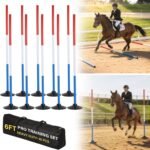 Neoaider 6 FT Pole Bending Poles for Horses, 10 Pack Agility Poles | 3-Color High Visibility, Heavy-duty Rubber Bases, Waterproof Carry Bag, Ideal for Equestrian, Soccer, Football, Pet Training - Image 2