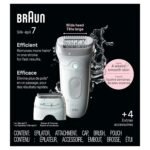 Braun Epilator Silk-épil 7, Hair Removal Device, Women Shaver & Trimmer, Wet and Dry, Wide Head, Includes Shaver Head and Trimmer Comb, SE7-041, Silver - Image 10