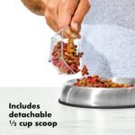 OXO Good Grips Pet POP Container – 6.0 Qt/5.7 L with Half Scoop, Ideal for up to 6.5lbs of Dog Food or 4.5lbs of Cat Food, Airtight Dog and Cat Food Storage Container, BPA Free, Clear - Image 5