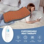 FluffyWarmth Electric Heating Pad for Back, Extra Large 17"x33", Ultra Soft | XXXL for Full Body, Period Cramps, Neck Shoulder Back Pain Relief, 6 Heat Settings 4 Timers Heating Pad, Gifts for Women Men - Image 5