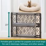 MYPET Paws Portable Pet Gate: 26-40" Wide Expandable, Pressure Mounted No Tools Needed, Durable Dog Gate for Doorways, Made in USA, 23" Tall, Fieldstone Gray - Image 3