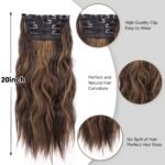 Clip in Hair Extensions, 20 Inches Wavy Synthetic Hair Extensions Clip ins | Clip in extensions for Women and Girls, Soft and Natural, Perfect for Daily Casual Wear, Date Night, Wedding, Photoshoot - Image 5