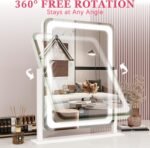 ROLOVE Vanity Mirror with Lights, 12.6"x15" LED Makeup Mirror with Lights, Smart Touch Control 3 Color Dimmable, Lighted Desk Mirror for Bedroom, Light Up Mirror - Image 6