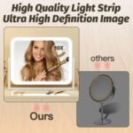 FENNIO Vanity Mirror with Lights 17''x13'' Makeup Mirror with Lights,Vanity Mirror Touch Screen with 3-Color Lighting,Dimmable,for Vanity Desk Tabletop White - Image 5