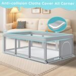 Fshibila 74" ×50" Large Baby Playpen, Baby Playard for Babies and Toddlers, Baby Fence Play Pens for Indoor & Outdoor, Sturdy Safety Play Yard with Soft Breathable Mesh, Anti-Fall, Grey - Image 5