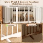 Free Standing Dog Gate Indoor, Foldable Dog Gate for Stairs Doorways | 3-Panel Freestanding Pet Gate with Support Feet for Stability, Folding Puppy Gate Easy to Move, Doggy Gate 54"x24", White - Image 7