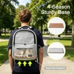 Cat Carrier Dog Backpack Carrier with Anti-Collapse Bottom (Light Gray) | Dog Carrier Mesh Backpack Breathable Pet Travel Bag with Sun Shade, Locking Zippers, Ergonomic Support for Hiking, Vet, Car - Image 5