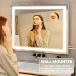 FENNIO 23" x 18" Vanity Mirror with Lights，LED Makeup Mirror，Hollywood Mirror with 3 Color Modes & Adjustable Brightness，Vanity Mirror Square White - Image 7