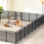 New Thickened Version Dog Playpen, 32 Inch Dog Fences for The Yard, Portable Outdoor Dog Playpen for Large/Medium/Small Dogs, Foldable Metal Dog Dlaypen, with Doors (16 Panels, 32 Inch) - Image 6
