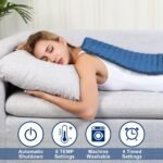 Electric Heating pad with 6 Heat Settings, Auto Shut Off, Dry Electric Heating for Back Neck Knee Arms Legs Shoulder Heat Pads for Christmas Birthday Father's Day Mother's Day (24"X12", Dark Blue) - Image 4