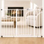Regalo Safety 29"-49" Extra Wide Baby Gate, Bottom of Stairs & Doorways | Pressure Mounted with Door, For Babies, Toddlers & Pets, White, Tested & Trusted for 30 Years - Image 2
