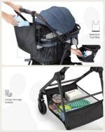 3 in 1 Pet Carrier Stroller for Small/Medium Dogs up to 33 lbs | Detachable Carrier, Foldable Dog & Cat Stroller, Large Storage Bag, Full Window Mesh, One-Touch Dual Brake, Car Seat - Image 8