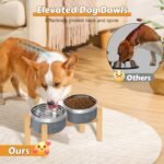 UPSKY 27oz Elevated Stainless Steel Dog Bowls Non-Slip Wooden Stand Grey | Double Bowls, Raised Feeding, Reduces Neck Strain, For Small & Medium Dogs, Food and Water Use Indoor & Outdoor - Image 6