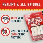 Canine Chews 8-9" Retriever Rolls for Large Dogs - Pack of 15 All-Natural Beef Hide Dog Chews for Aggressive Chewers - 3.7 lb. - Image 6