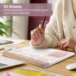 Weekly To Do List Notepad with 52 Undated Sheets（8.5"×11"）- Undated Weekly Planner Notepad for Office Desk Accessories and Supplies - Midnight Lilac - Image 6