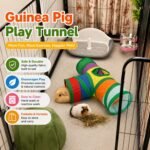 Rypet Guinea Pig Tunnel Hideout 3-Way Collapsible Small Pet Tubes, Rainbow | 3 Way Design for Exploration, Collapsible for Easy Storage, Built-in Play Ball, Hiding & Resting for Hamsters Ferrets - Image 5