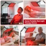 Morfone Red Light Therapy for Body Face Tri-Wavelength 660nm, 850nm, 940nm | LED Infrared Light Therapy Lamp Panel with Adjustable Stand Protective Glasses, Home Use, Gift for Women Girl, Black L - Image 6