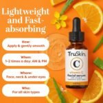 TruSkin Brightening Vitamin C Serum for Face with Hyaluronic Acid, 1 fl oz | Anti aging face serum with Vitamin E to improve the look of dark spots, fine lines, skin tone & support radiant-looking skin - Image 4