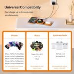 3 in 1 Charging Station for Multple Devices,Foldable 3 in 1 Wireless Charger for Travel,Nano Wireless Charging Station for iPhone16 15 14 13 12 Pro Max/Watch 10 9 8 7 6 5 4 3 Ultra/AirPod Pro - Image 5