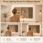 Antok 24x36 LED Bathroom Mirror with Lights, Backlit + Front Lit Vanity Mirror with CRI>90, Dimmable Anti-Fog Smart Mirror with Memory Function, 3 Color Temperatures, Shatterproof Tempered Glass, ETL - Image 4