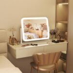 FENNIO Vanity Mirror with Lights 17''x13'' Makeup Mirror with Lights,Vanity Mirror Touch Screen with 3-Color Lighting,Dimmable,for Vanity Desk Tabletop White - Image 7